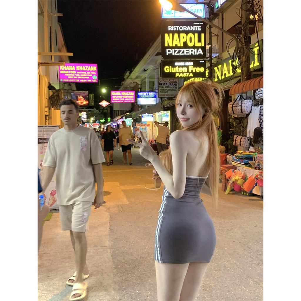 Cocory vn Đầm Ngắn Ôm Eo Cổ Yếm Thời Trang Mùa Hè Ngọt Ngào Cho Nữ