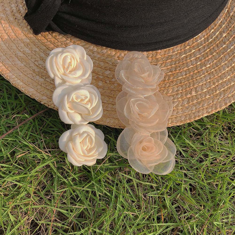 Kẹp tóc hình hoa trà đơn giản ngọt ngào phong cách Hàn Quốc cho nữ