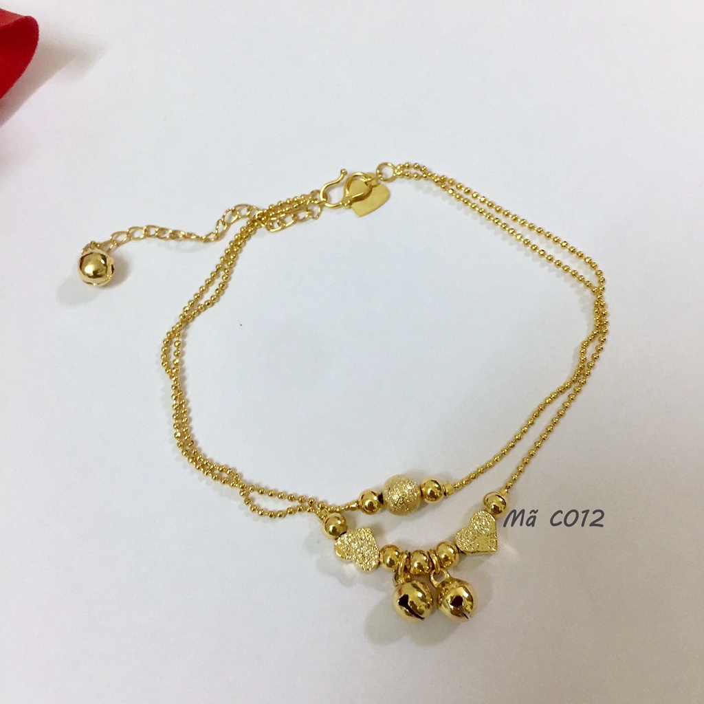 Lắc Chân Titan Nữ C012, Lắc Chân Vàng Nữ Có Lục Lạc kèm tăng đơ tăng giảm Namoo Jewelry