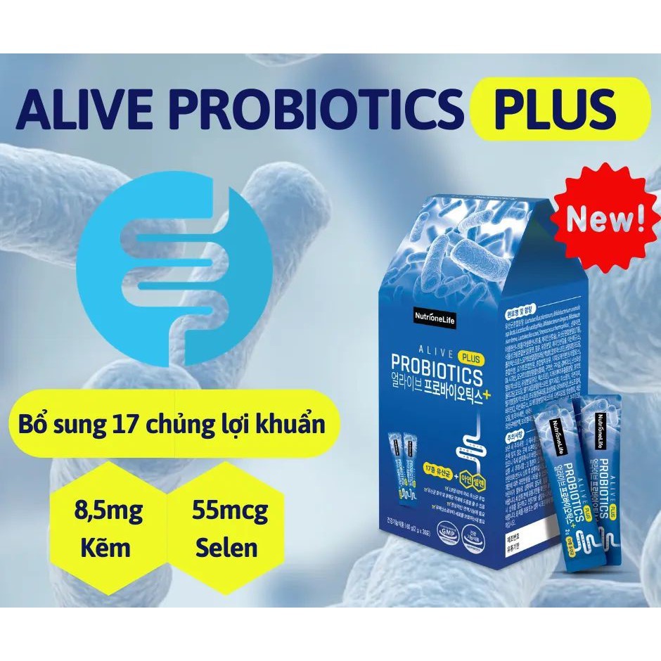 Men Probiotics Alive Plus,Hỗ Trợ Cải Thiện Vi Sinh Đường Ruột,Hỗ Trợ Viêm Đại Tràng