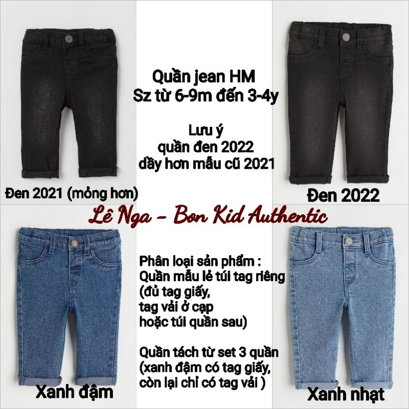 Quần jean HM UK/US/JP/KR/CN chính hãng sz từ 6-9m đến 3-4y
