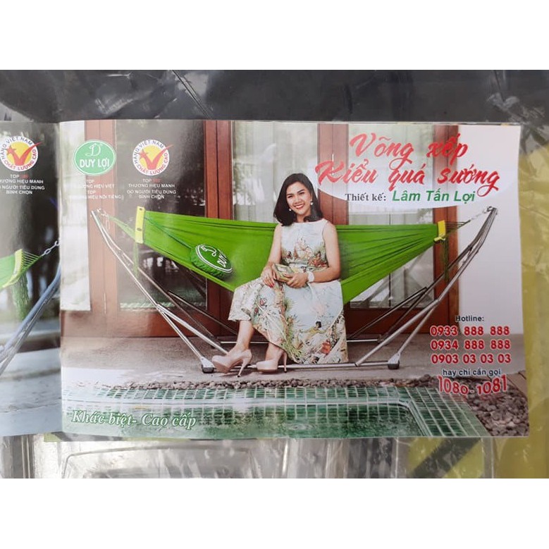 [NHẬP TOY30K] Võng xếp Duy Lợi - Cỡ lớn (Kèm lưới võng + gối)