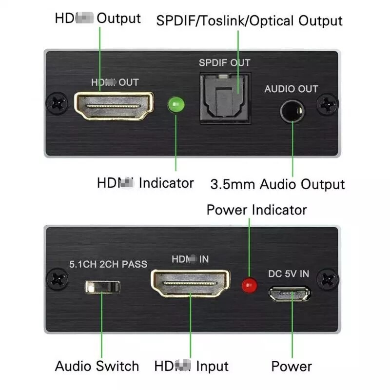 Bộ GiảI Mã Âm Thanh HD-MI + Quang HọC TOSLINK SPDIF + ĐầU CắM 3.5mm 4K x 2K Cho PS4 TV DVD