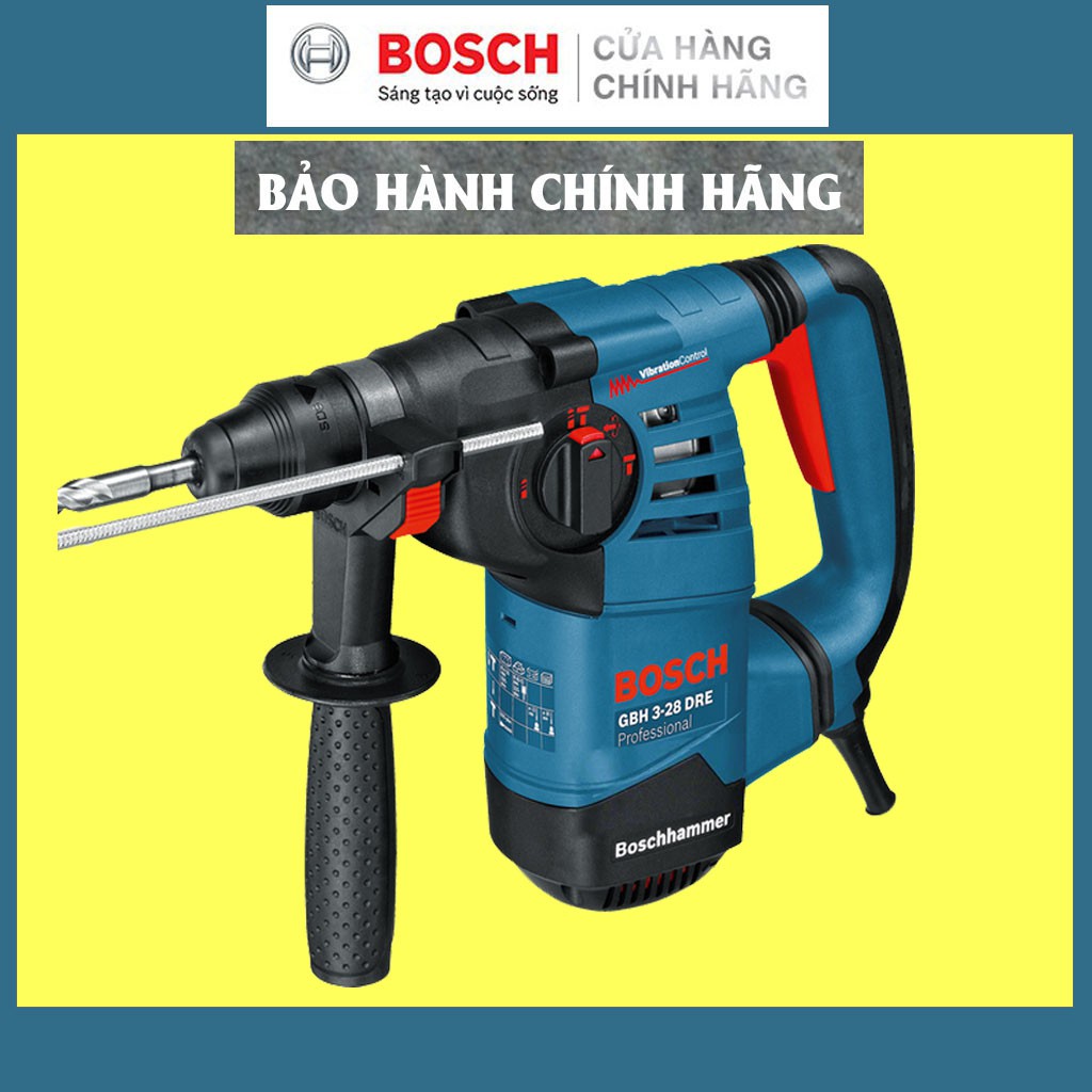 Máy Khoan Búa Bosch GBH 3-28 DRE (28MM-800W) - Chuyên Khoan Bê Tông, Đục, Giá Đại Lý Cấp 1