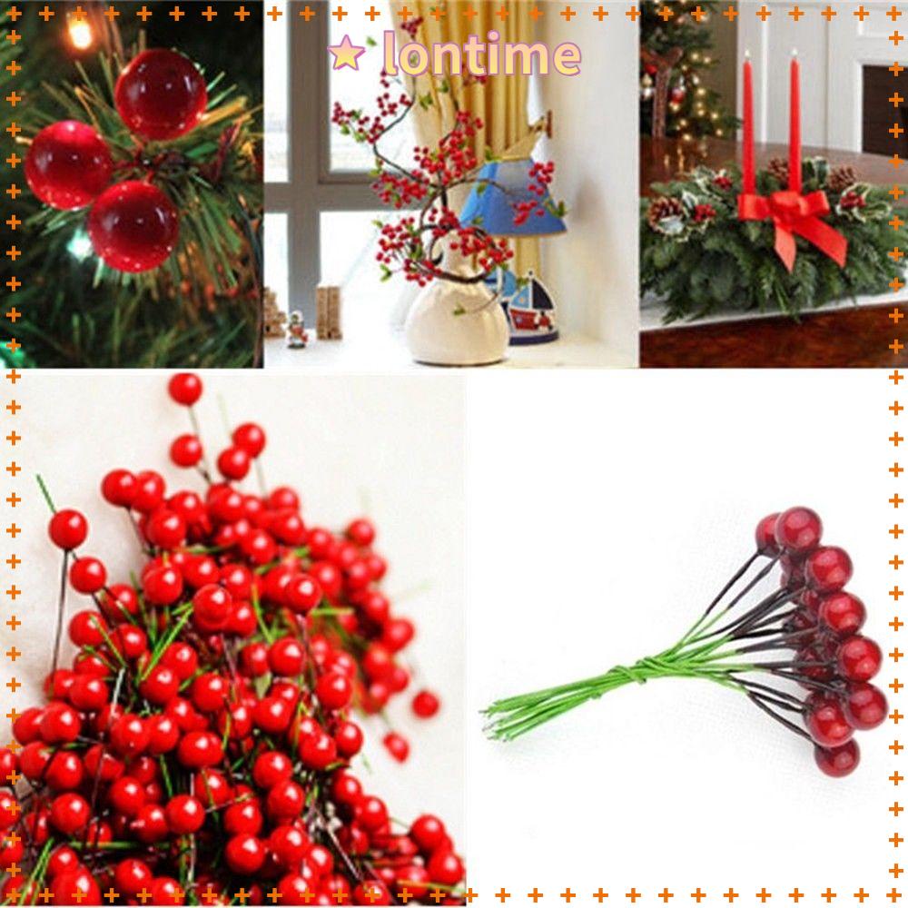 Set 50/ 100 cành trái cherry giả nhiều màu dùng trang trí cây thông giáng sinh/ tiệc cưới mới