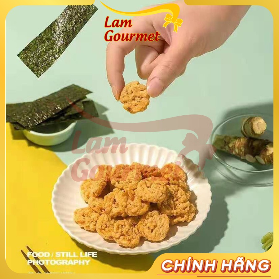 Bánh Snack Cốm Rang Giòn Thái Lan Ăn Vặt Little Farm Trứng Muối/ Ớt/ Rong Biển Wasabi 60g - Lam Gourmet