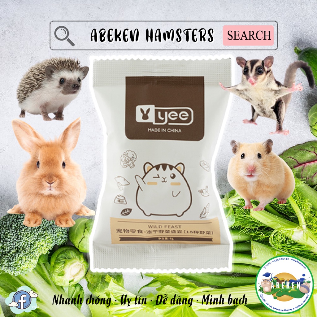 SNACK đinh lăng và rau rừng WILD FEAST dành cho Hamster/ Sóc/ Thỏ/ Bọ/ Nhím