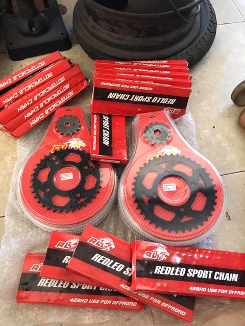 Bộ Nhông sên dĩa REDLEO Winer ,Exciter, Satria, Sonic, Wave , Dream