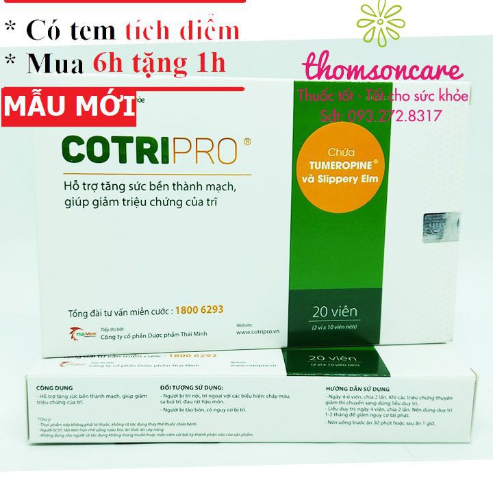 Viên uống hỗ trợ giảm táo bón Cotripro - Hộp 20 viên - Mua 6 tặng 1 bằng tem tích điểm | BigBuy360 - bigbuy360.vn