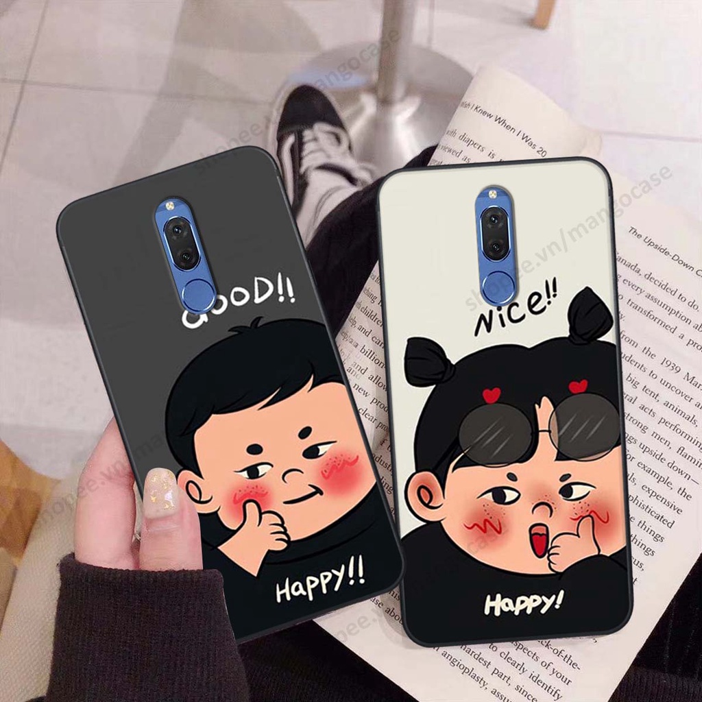 Ốp lưng Huawei Nova 2i in hình happy nice, bé gấu đáng yêu