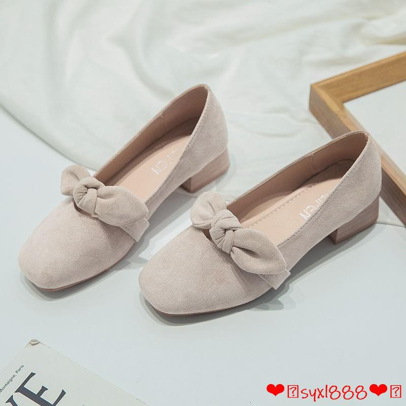 Giày Búp Bê Gót Dày Kiểu Hàn Quốc Thời Trang Mùa Xuân 2020 Cho Nữ