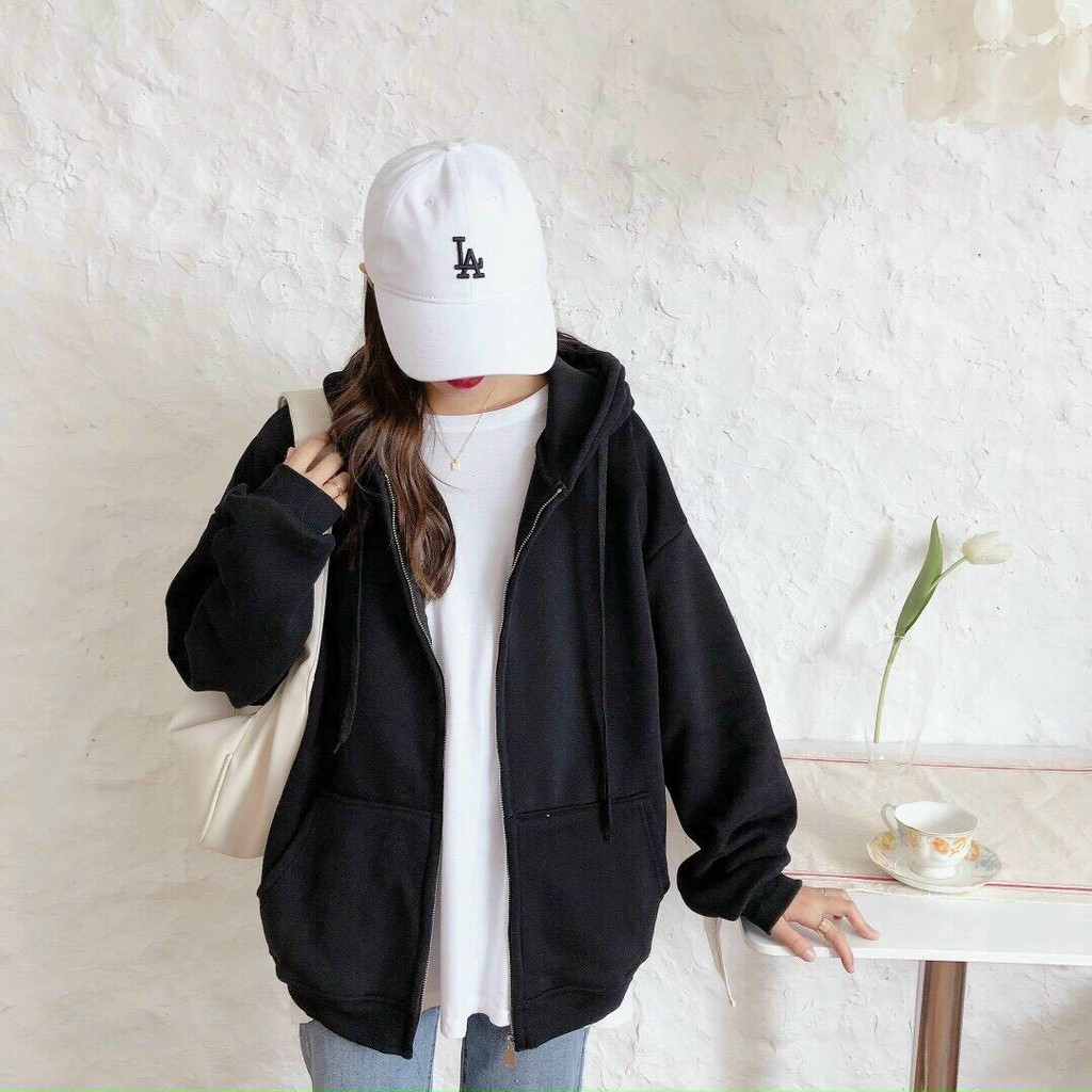 Áo hoodie trơn khoá kéo trẻ trung, năng động | BigBuy360 - bigbuy360.vn