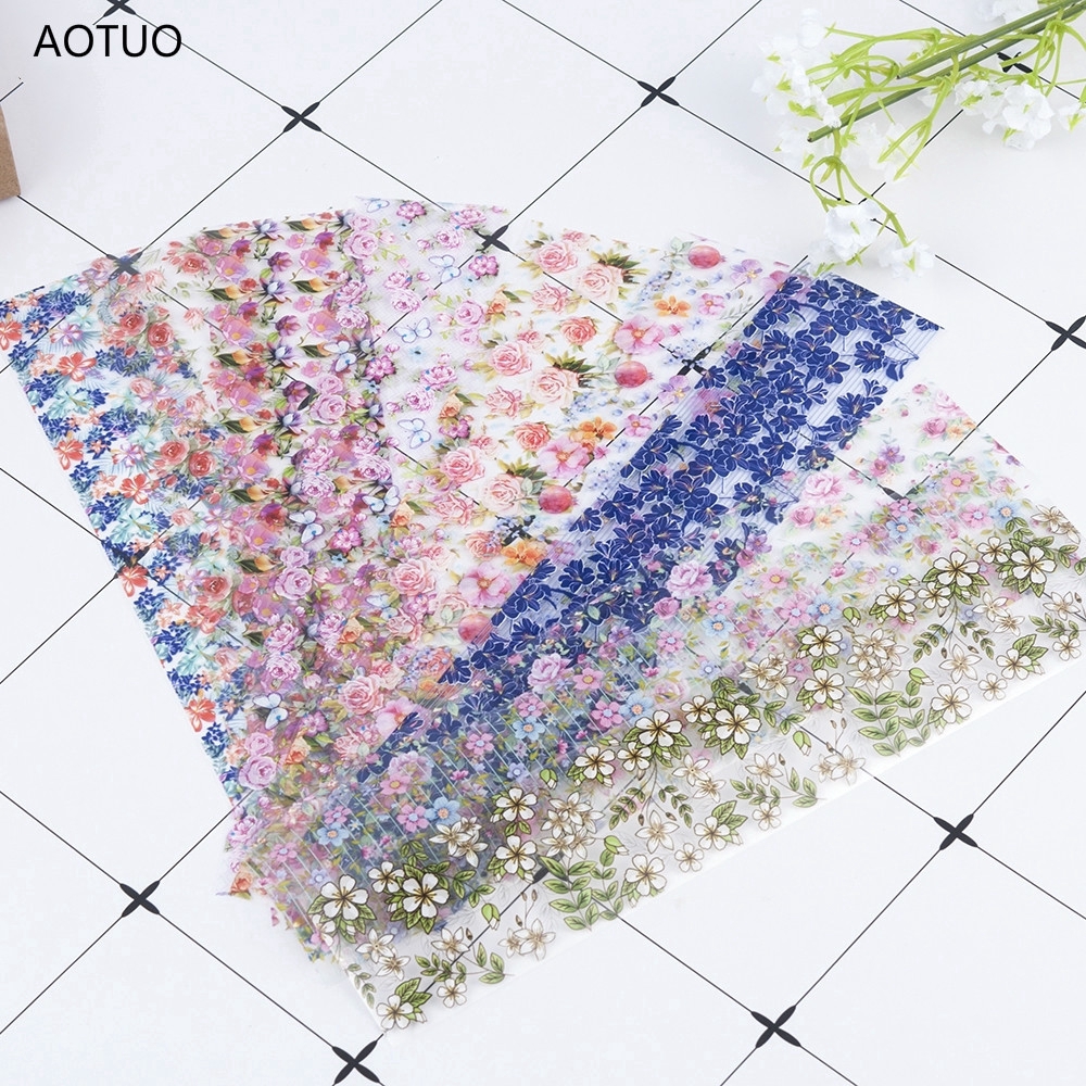 Set 10 Tấm Sticker Hoa Dán Móng Nghệ Thuật