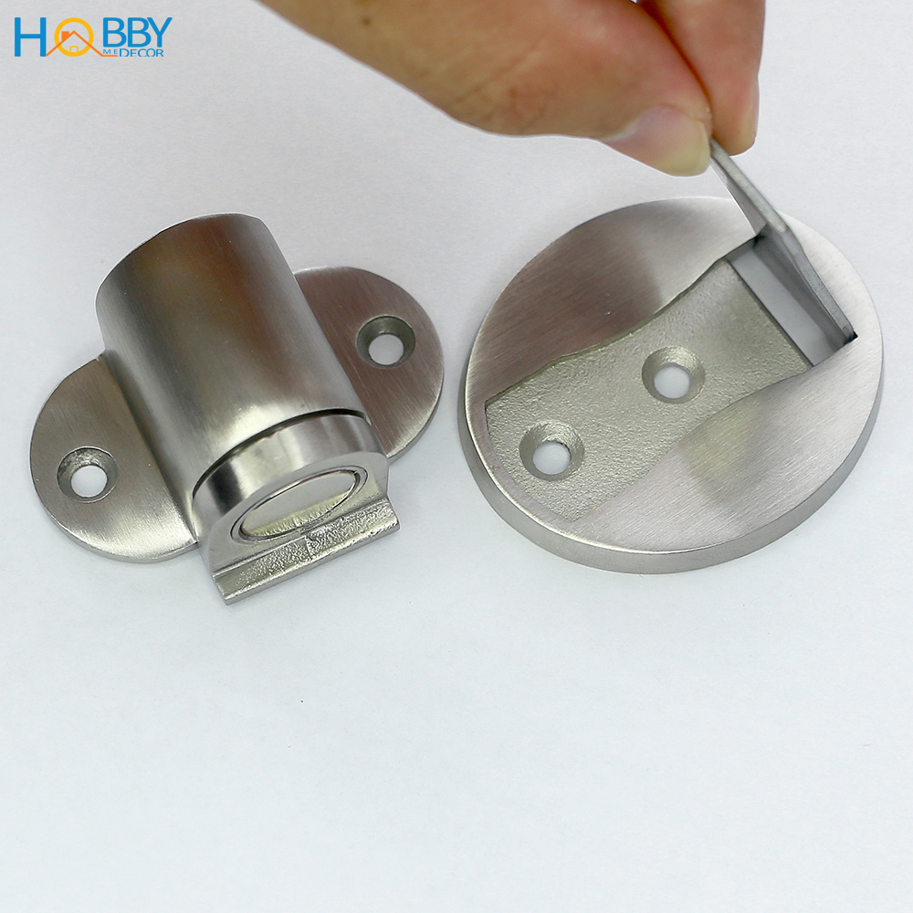 Chặn cửa dán sàn Inox 304 HOBBY Home Decor CC6 nam châm cực mạnh - loại điều chỉnh độ cao 5-30mm cao cấp có kèm keo dán