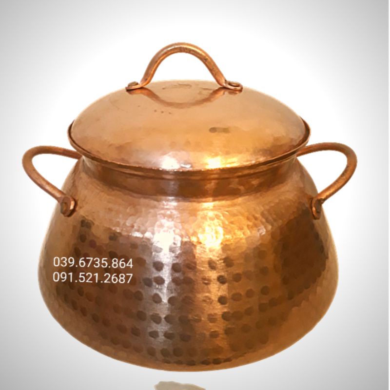 Nồi nẩu bằng đồng đỏ gò thủ công