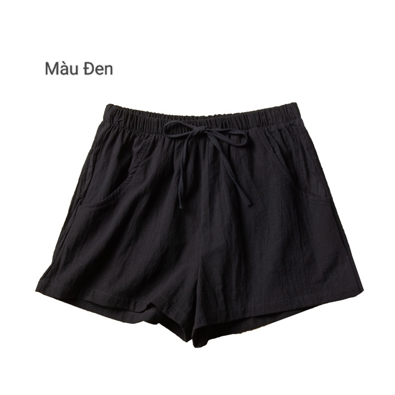 Quần short nữ chất đũi sần, quần đùi đũi nữ mặc mùa hè thoáng mát