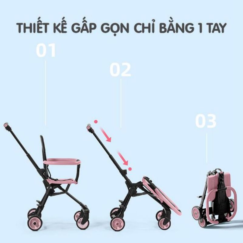 Xe đẩy Vovo Play Kids gấp gọn đảo chiều thuận tiện mang đi