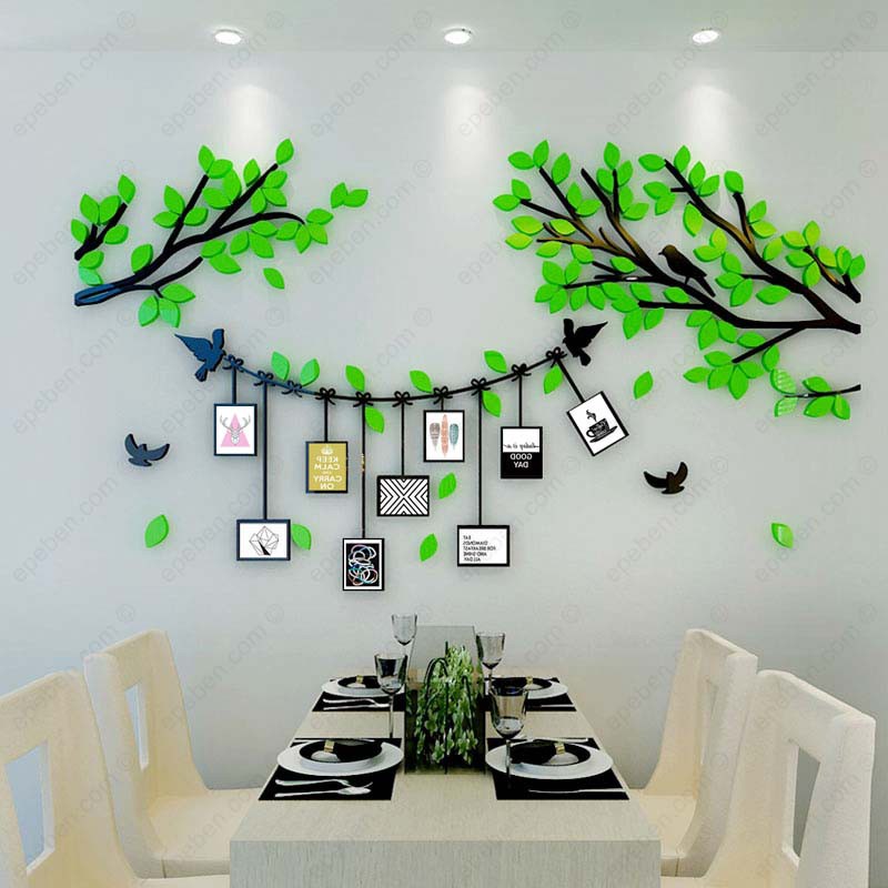 Tranh dán tường mica 3d decor khổ lớn vườn ảnh kỷ niệm trang trí phòng khách, phòng làm việc Nhiều Size - EPeBen