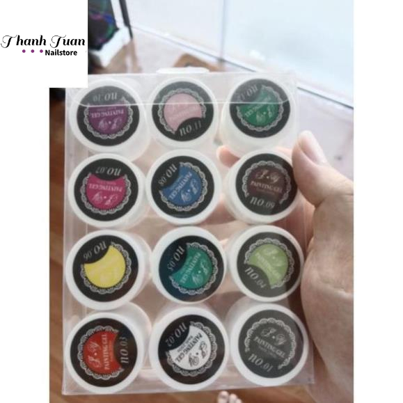 Gel vẽ nail, vẽ móng 12 màu siêu đặc  - Phụ kiện đồ nail