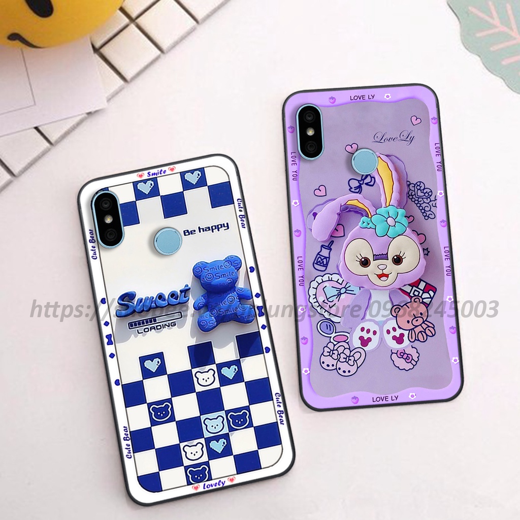 Ốp lưng Xiaomi Redmi Note 5-5Pro / 6-6Pro in hình 3D gấu cute cool ngầu giả nổi.