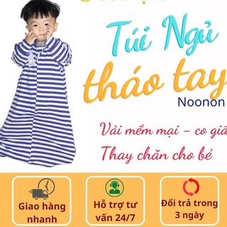 Túi Ngủ Noonon 💖 FREESHIP 💖 Túi Tháo Rời Ống Tay Vải Cotton Hè-Đủ Size Cho Bé