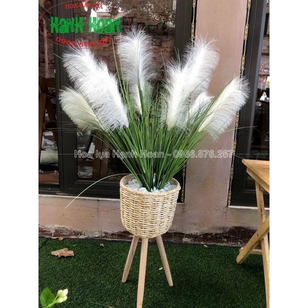 CÀNH LAU 5 BÔNG LỚN CAO 90CM DECOR SIÊU ĐẸP- HOA GIẢ TRANG TRÍ