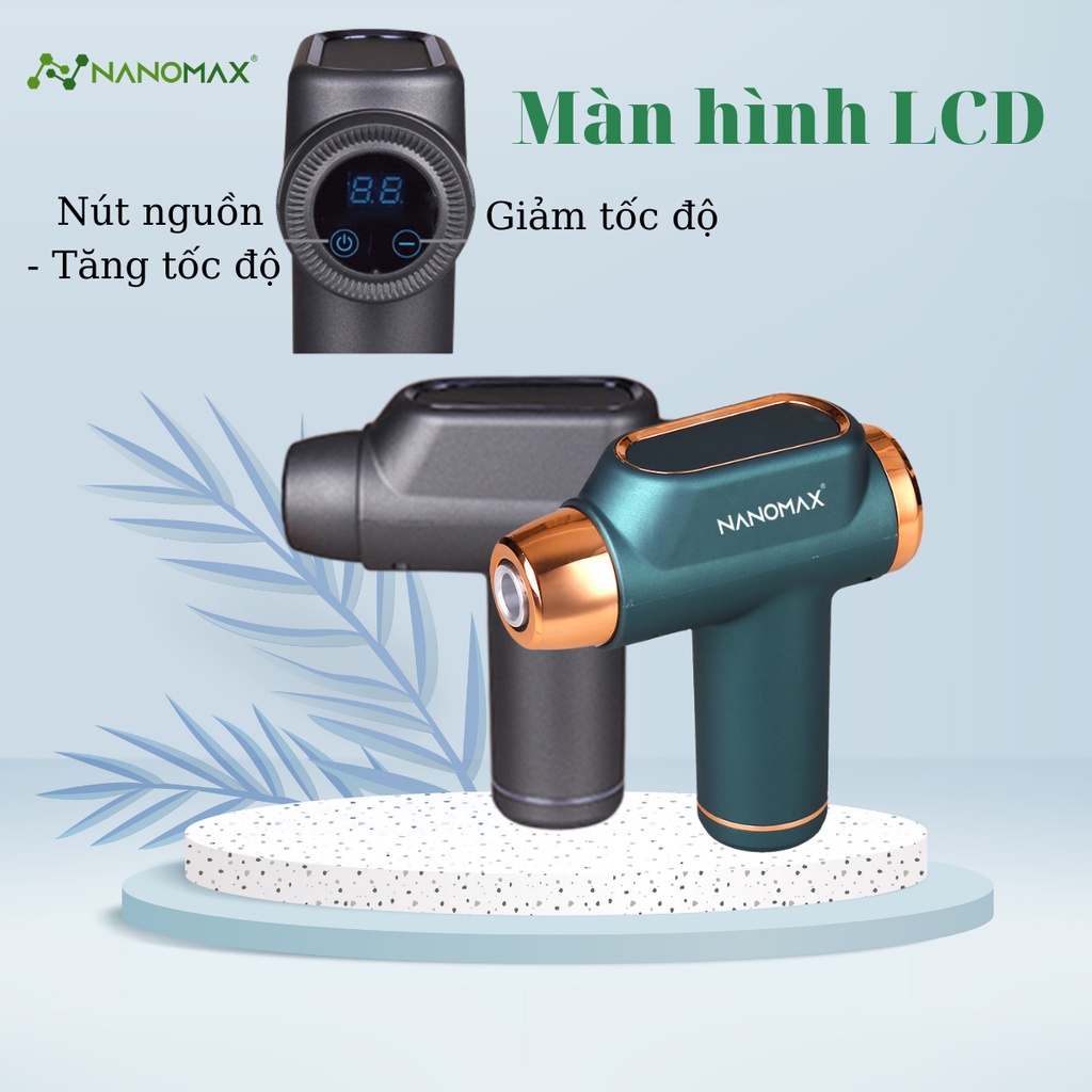 Máy Massage Cầm Tay Mini Nanomax Mn-02, Đấm Lưng Mát Xa Trị Liệu Cổ Vai Gáy 4 Đầu 22 Chế Độ, Động Cơ Không Chổi Than