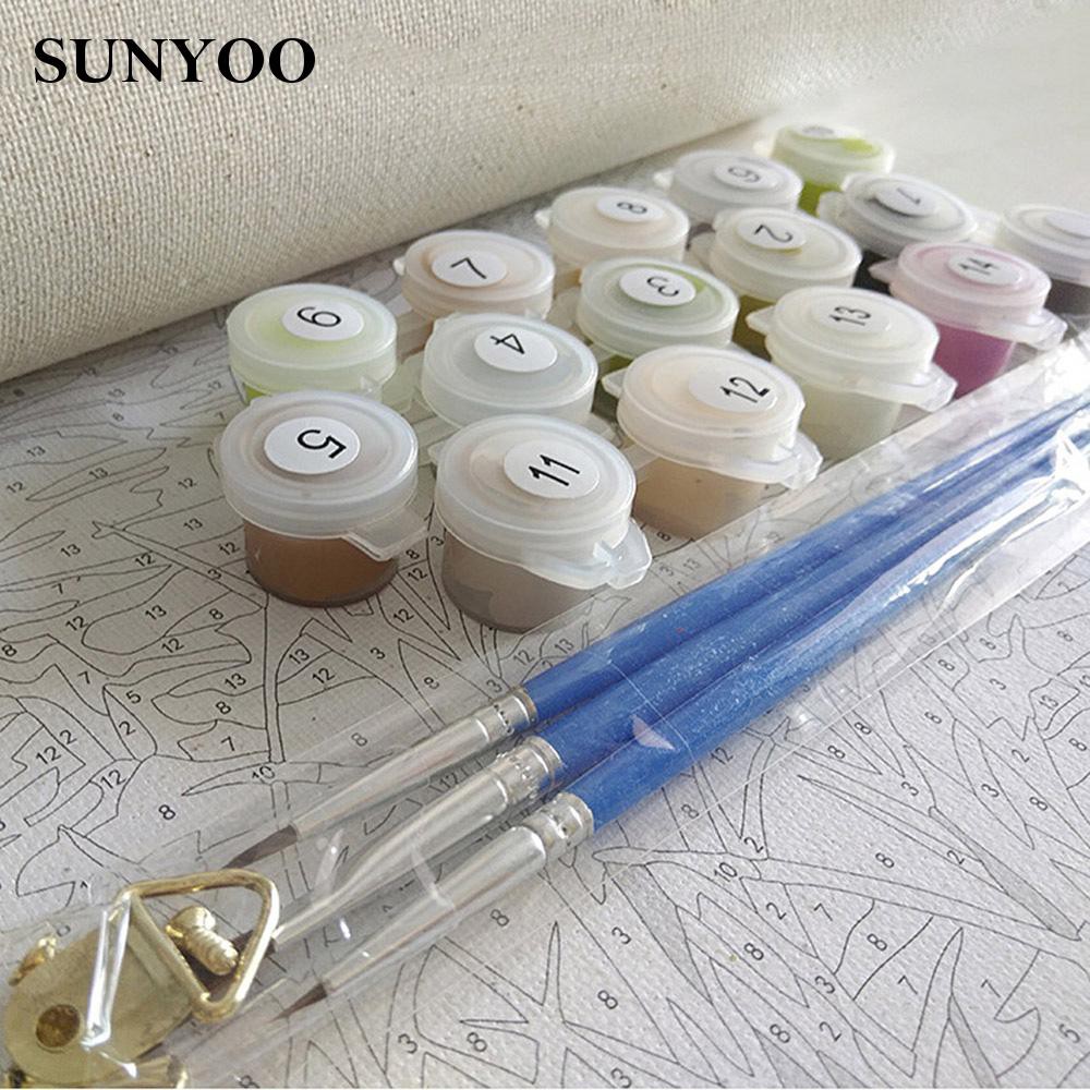 sunyoo Paint by Numbers Kit DIY Colorful Daisy Blossom Flowers For Home Decoration  DIY Oil Painting 40 x 50cm Useful