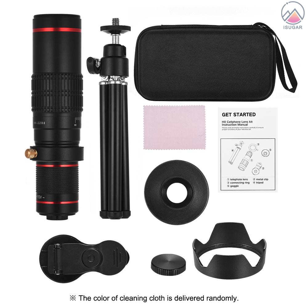 Portable Clip-on Phone Camera Lens Kit 22X Zoom Telephoto Lens Mobile Phone Zoom Telescope Adjustabl