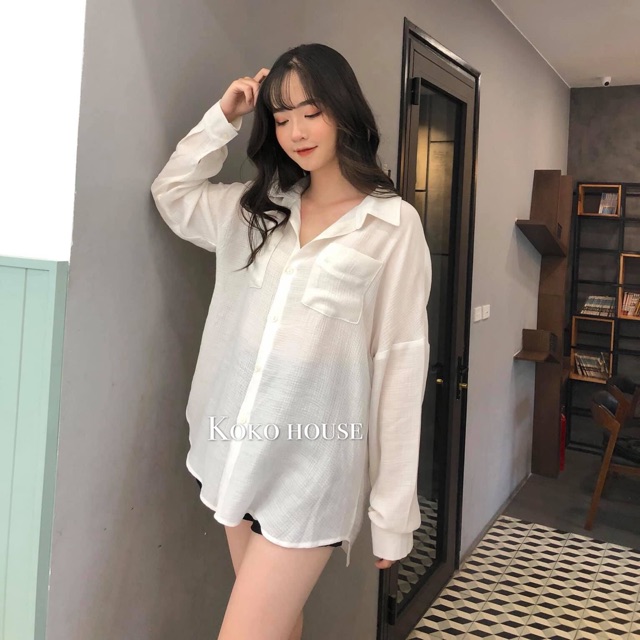 Áo Sơ Mi 2 Túi Form Rộng Oversize