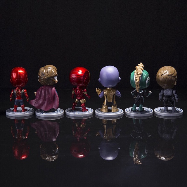 Lẻ Mô hình siêu anh hùng người sắt người nhện dr strange thanos captain Marvel figure chibi