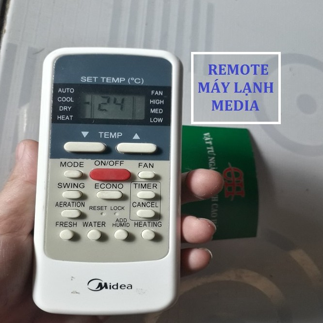 Remote điều hòa máy lạnh MIDEA - Remote máy lạnh Midea nút hồng - BH 3 tháng