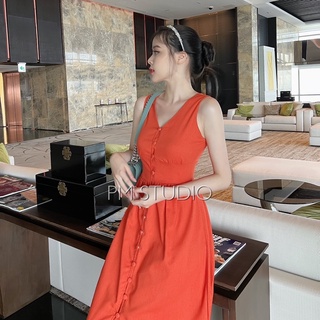 VÁY CỔ V CÚC BỌC ĐAI EO