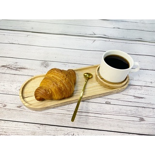 Khay gỗ dài hình oval / khay trà bánh / Khay decor