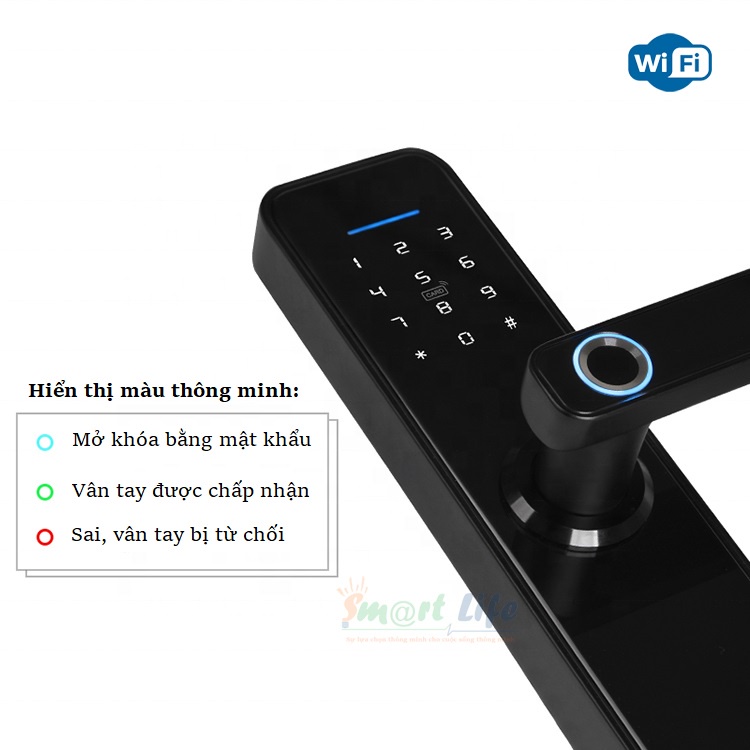 Khóa vân tay thông minh Tuya X2 Wifi mở khóa vân tay, thẻ từ, chìa cơ, mật khẩu, cảm ứng. app điện thoại