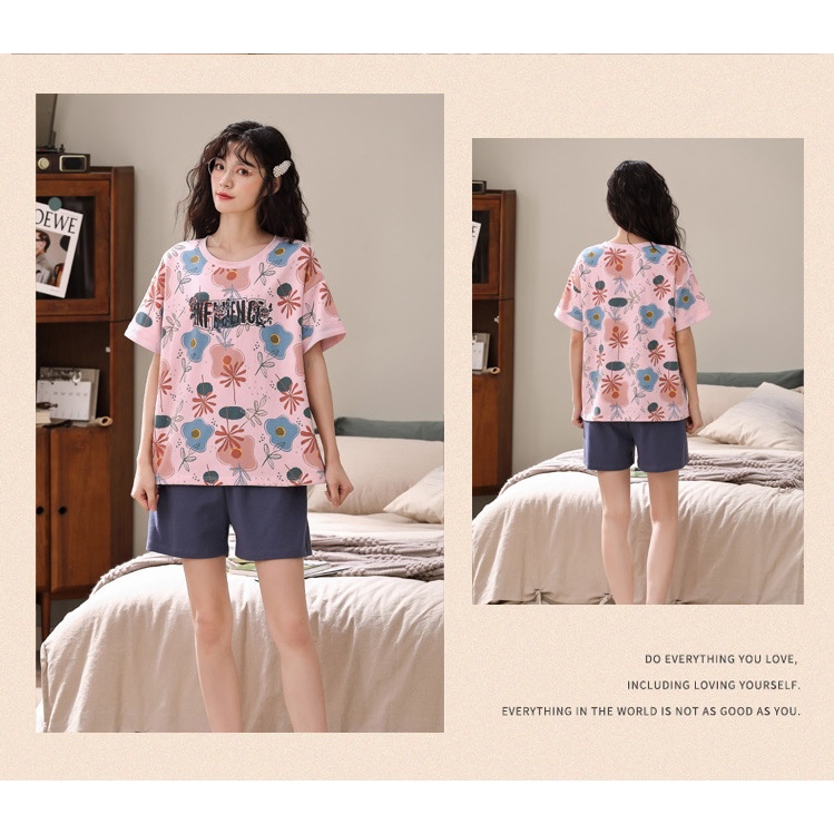 Đồ bộ đùi thun cotton nhiều màu in họa tiết dễ thương