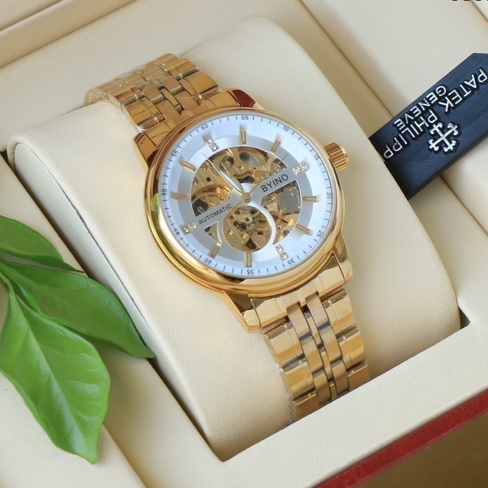 Đồng hồ Cơ Nam BYINO 8777 dây thép, chạy 3 kim-Tặng Hộp, Vòng Tay, Dụng cụ tháo dây  Bum Store | Đồng Hồ cơ nam Chính Hã