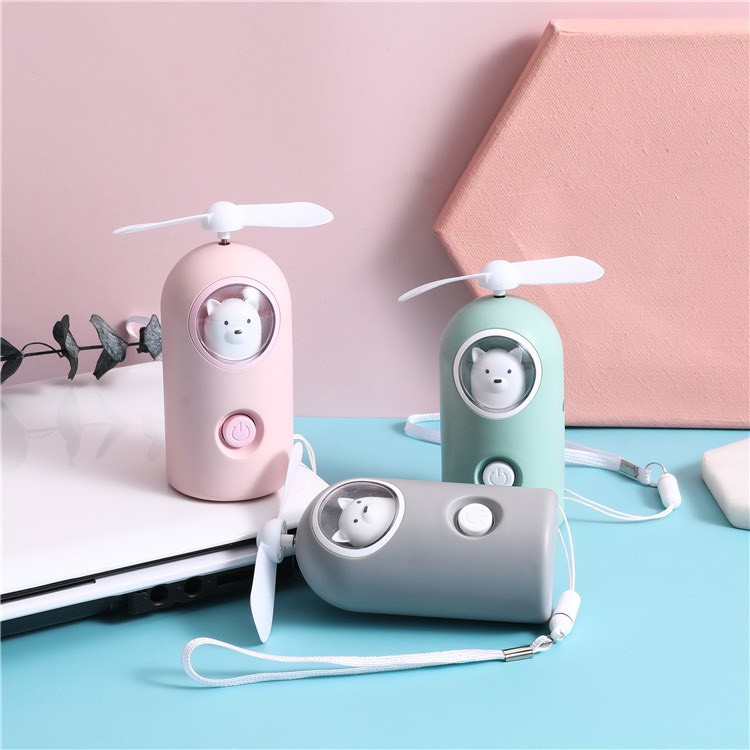 Quạt mini tích điện cầm tay có đèn mẫu mới (ảnh thật 100%) #8