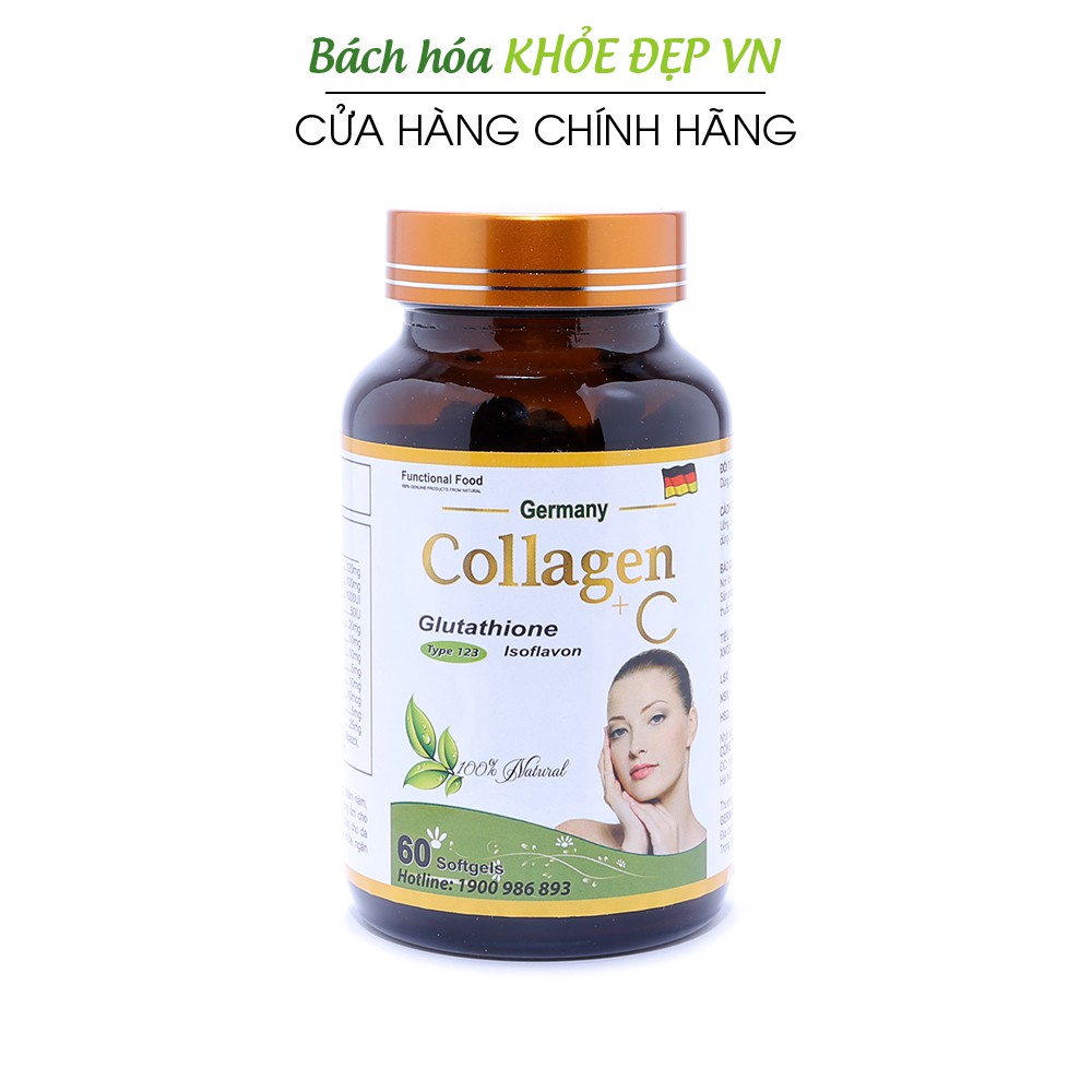 Viên uống đẹp da Collagen +C bổ sung Vitamin A E C giảm nám sạm da Hộp 60 viên | Thế Giới Skin Care