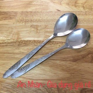 Combo 5 Thìa inox cao cấp khắc hoa văn