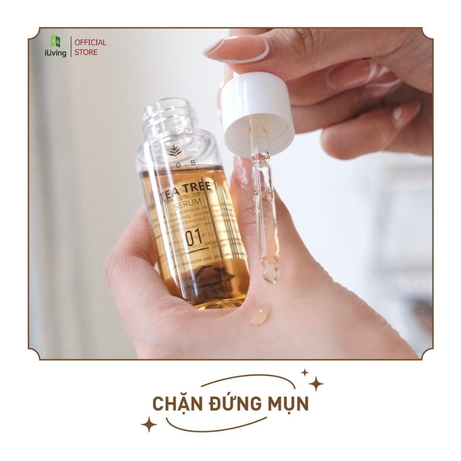 Serum giảm mụn phục hồi da S.O.B Tea Tree Serum 30ml ILIVING-SOBSR30