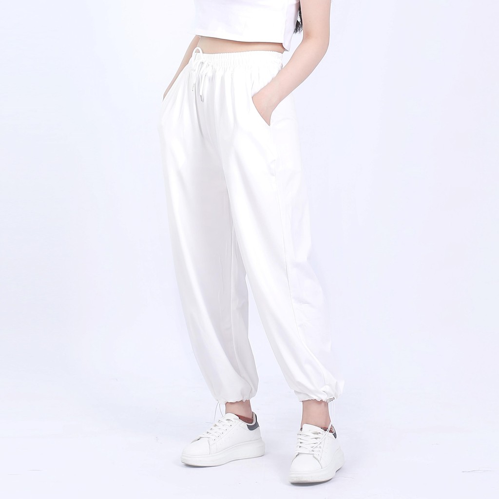 Quần Jogger nữ ống rộng Maoshop Quần jogger pants form rộng 2 dáng để suông hoặc bo gấu thể thao tập gym - Q04