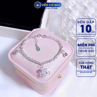 Lắc tay bạc trẻ em kitty xích chuông chất liệu bạc 925 thời trang phụ kiện trang sức Viễn Chí Bảo L400210x