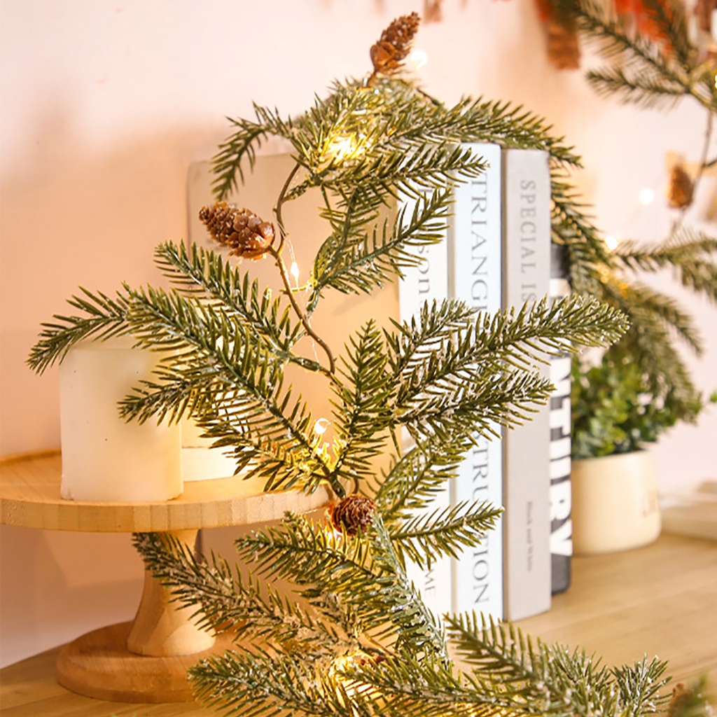 Dây đèn LED giả mây xanh lá treo tường trang trí giáng sinh