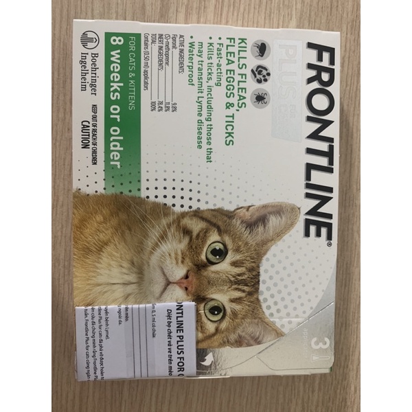 Frontline Plus- Sản phẩm diệt ve rận nhỏ gáy cho mèo (1 tuýp)