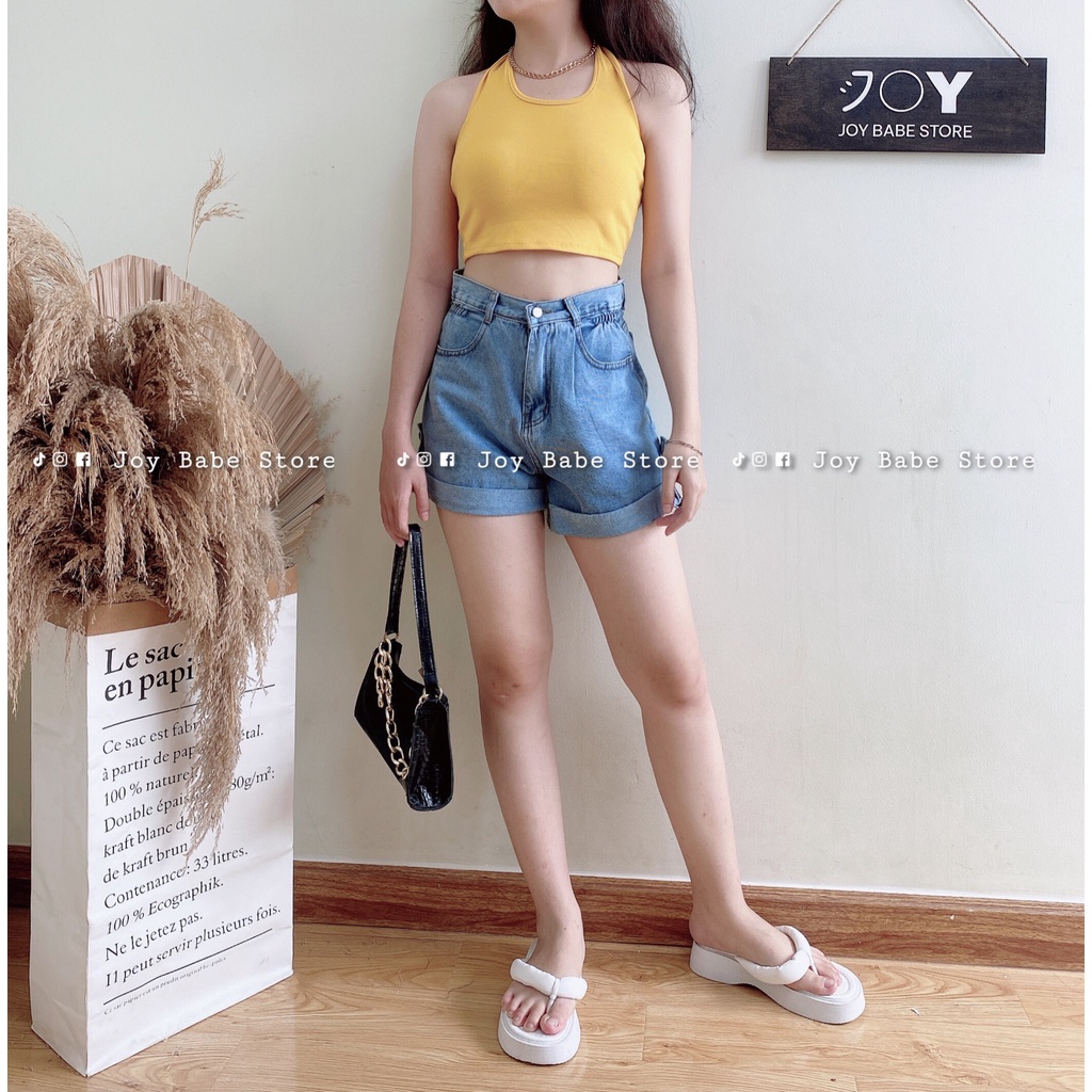 Áo croptop ba lỗ sexy JOY BABE 💘 thun xịn hack dáng co giãn 4, áo yếm tròng cổ cá tính, crop top sexy form ôm CROB 2