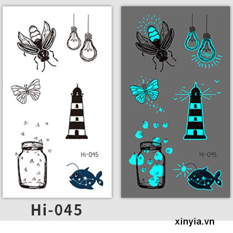 Miếng Dán Hình Xăm Phát Quang Chống Thấm Nước Hình Bướm Độc Đáo
