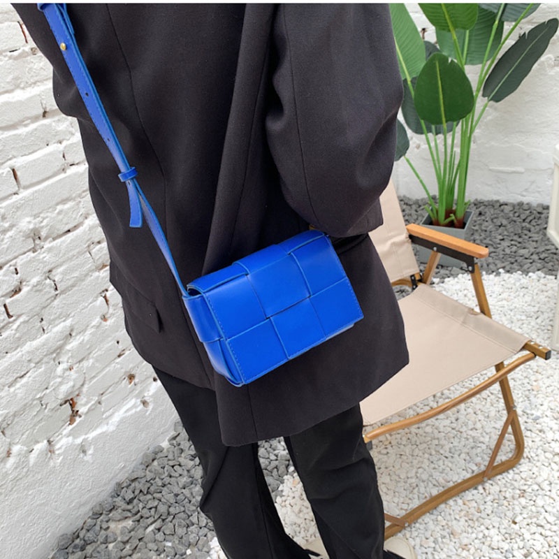 Túi đeo chéo IELGY dáng vuông nhỏ thiết kế dệt thủ công thời trang đơn giản dành cho nữ