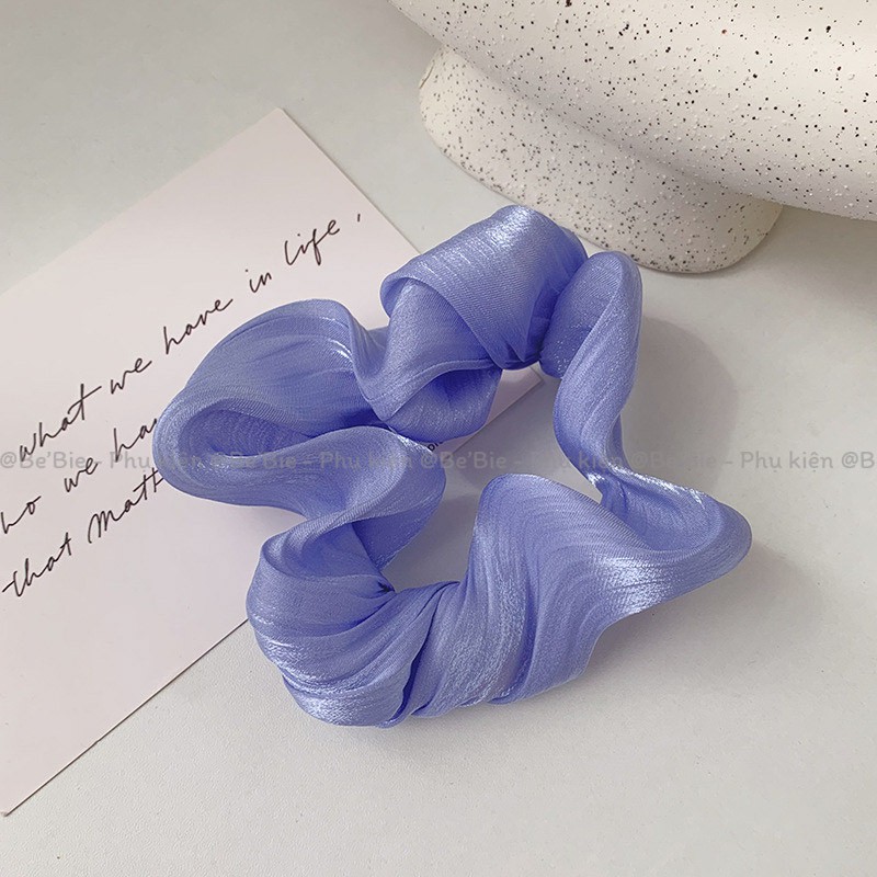 Scrunchies lụa xatin ánh nhũ dễ thương BeBie BP169