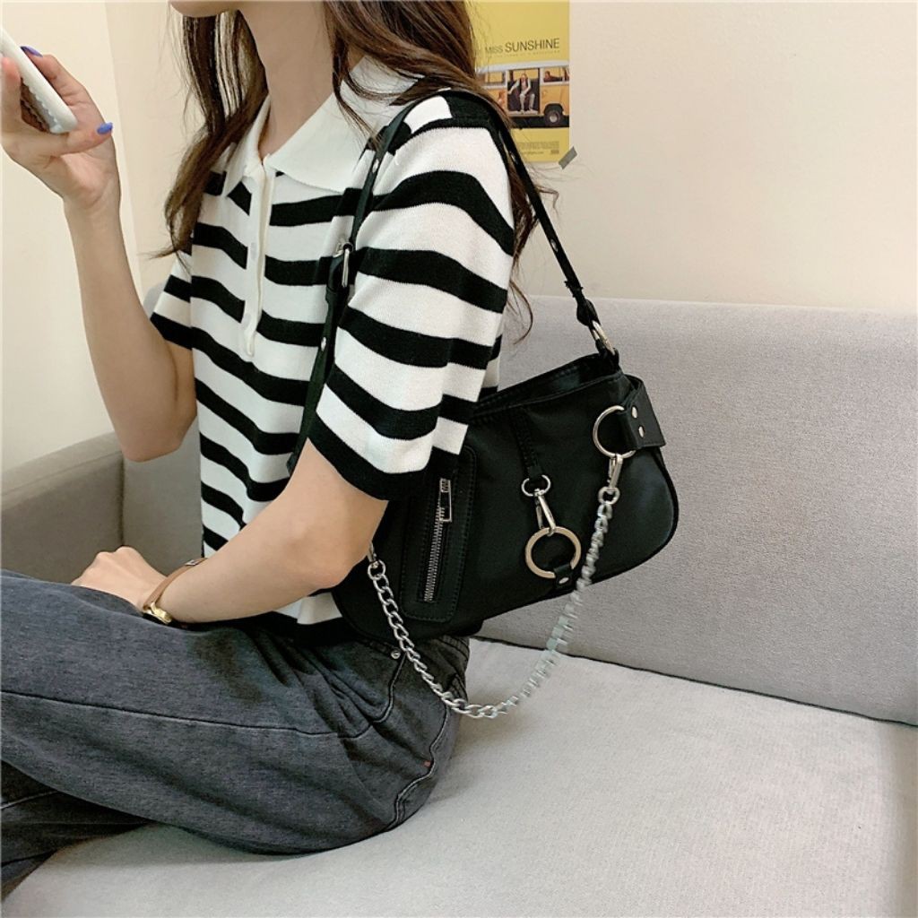 (Mẫu Mới) Túi kẹp nách nữ túi đeo vai nữ vải dù KR 388- Vải dù cao cấp, Dây tùy chỉnh, Size 28- KARA 388